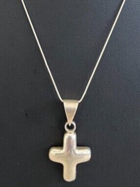 Silpada Sterling Silver Puffy Cross Pendant S0437 Necklace